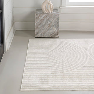 Sophia High-Low MidCentury Modern Arch Stripe Two-Tone Indoor/Outdoor Area Rug