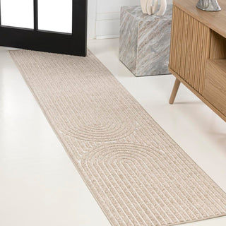 Sophia High-Low MidCentury Modern Arch Stripe Two-Tone Indoor/Outdoor Area Rug