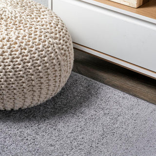 Trivor Haze Solid Low-Pile Area Rug Gray