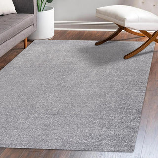 Trivor Haze Solid Low-Pile Area Rug Gray