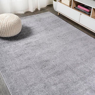 Trivor Haze Solid Low-Pile Area Rug Gray