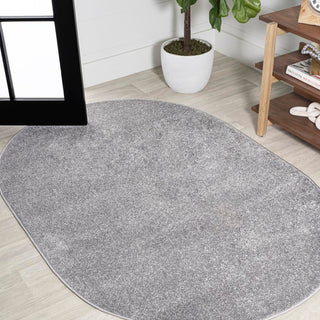 Trivor Haze Solid Low-Pile Area Rug Gray