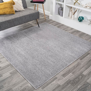 Trivor Haze Solid Low-Pile Area Rug Gray