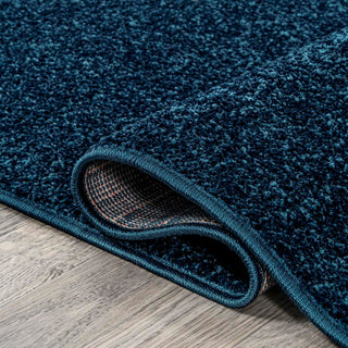 Trivor Haze Solid Low-Pile Area Rug Navy