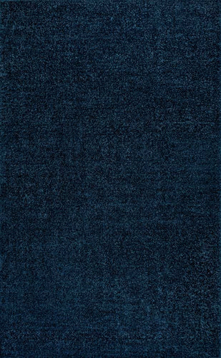 Trivor Haze Solid Low-Pile Area Rug Navy