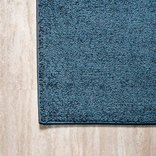 Trivor Haze Solid Low-Pile Area Rug Navy