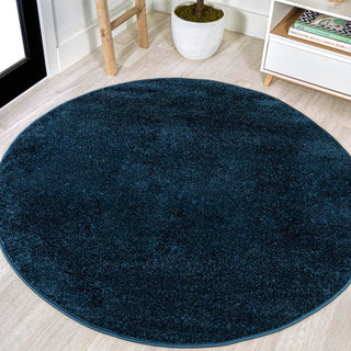 Trivor Haze Solid Low-Pile Area Rug Navy