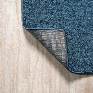 Trivor Haze Solid Low-Pile Area Rug Navy