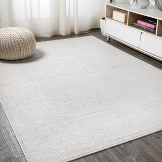 Trivor Haze Solid Low-Pile Area Rug Ivory