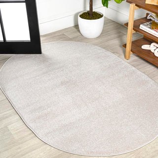 Trivor Haze Solid Low-Pile Area Rug Ivory