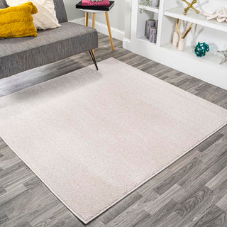 Trivor Haze Solid Low-Pile Area Rug Ivory