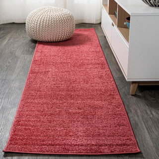 Trivor Haze Solid Low-Pile Area Rug Red