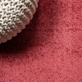 Trivor Haze Solid Low-Pile Area Rug Red