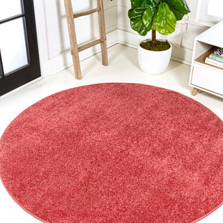 Trivor Haze Solid Low-Pile Area Rug Red