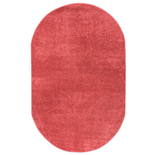 Trivor Haze Solid Low-Pile Area Rug Red