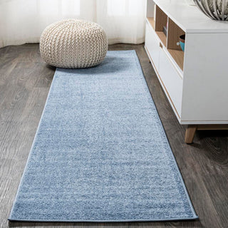 Trivor Haze Solid Low-Pile Area Rug Classic Blue