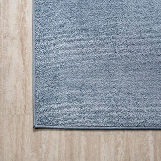 Trivor Haze Solid Low-Pile Area Rug Classic Blue