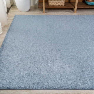 Trivor Haze Solid Low-Pile Area Rug Classic Blue