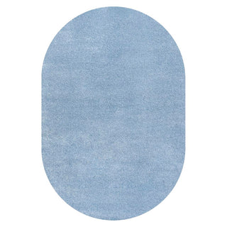 Trivor Haze Solid Low-Pile Area Rug Classic Blue