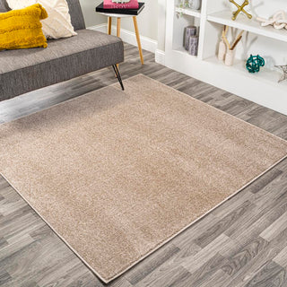 Trivor Haze Solid Low-Pile Area Rug Beige