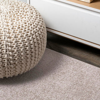 Trivor Haze Solid Low-Pile Area Rug Beige