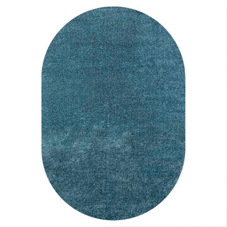 Trivor Haze Solid Low-Pile Area Rug Turquoise