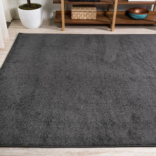 Trivor Haze Solid Low-Pile Area Rug Black