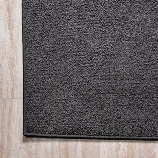 Trivor Haze Solid Low-Pile Area Rug Black