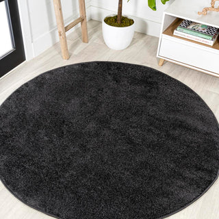 Trivor Haze Solid Low-Pile Area Rug Black