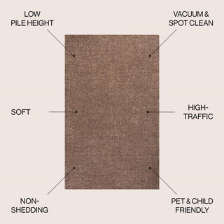 Trivor Haze Solid Low-Pile Area Rug Brown