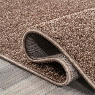 Trivor Haze Solid Low-Pile Area Rug Brown