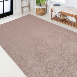 Trivor Haze Solid Low-Pile Area Rug Brown