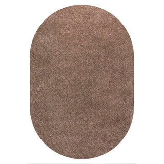 Trivor Haze Solid Low-Pile Area Rug Brown