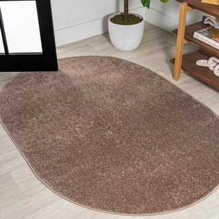 Trivor Haze Solid Low-Pile Area Rug Brown