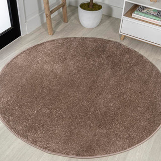 Trivor Haze Solid Low-Pile Area Rug Brown