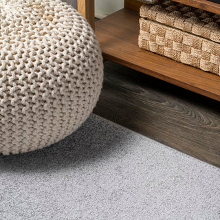 Trivor Haze Solid Low-Pile Area Rug Light Gray