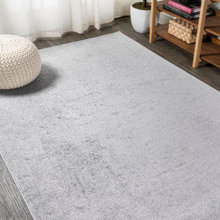 Trivor Haze Solid Low-Pile Area Rug Light Gray