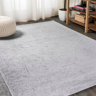 Trivor Haze Solid Low-Pile Area Rug Light Gray