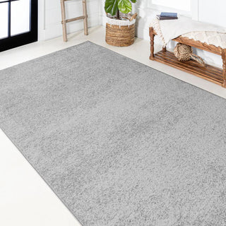 Trivor Haze Solid Low-Pile Area Rug Light Gray