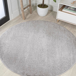 Trivor Haze Solid Low-Pile Area Rug Light Gray