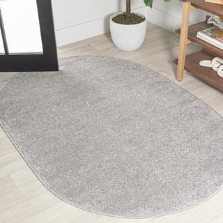 Trivor Haze Solid Low-Pile Area Rug Light Gray