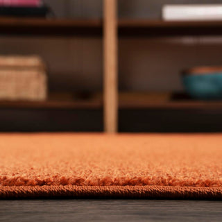 Trivor Haze Solid Low-pile Area Rug Orange