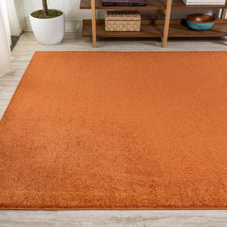 Trivor Haze Solid Low-pile Area Rug Orange