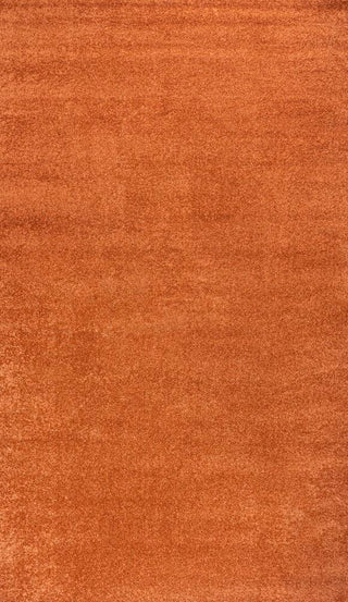 Trivor Haze Solid Low-pile Area Rug Orange