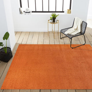 Trivor Haze Solid Low-pile Area Rug Orange