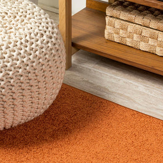 Trivor Haze Solid Low-pile Area Rug Orange