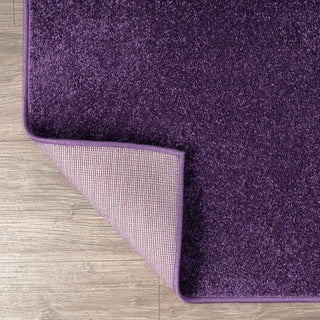 Trivor Haze Solid Low-pile Area Rug Purple