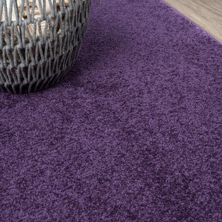 Trivor Haze Solid Low-pile Area Rug Purple