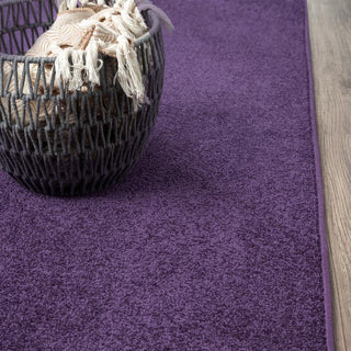 Trivor Haze Solid Low-pile Area Rug Purple