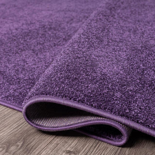 Trivor Haze Solid Low-pile Area Rug Purple